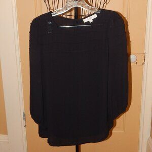 Ladies LOFT Black Sheer Blouse - Top - Shirt ~ Size S
